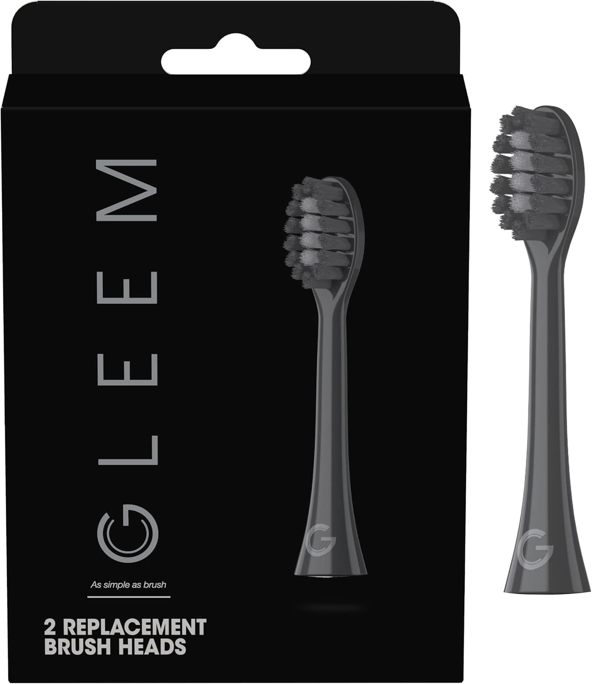 Toothbrush Replacement Brush Heads Refill, Black, 2 Count