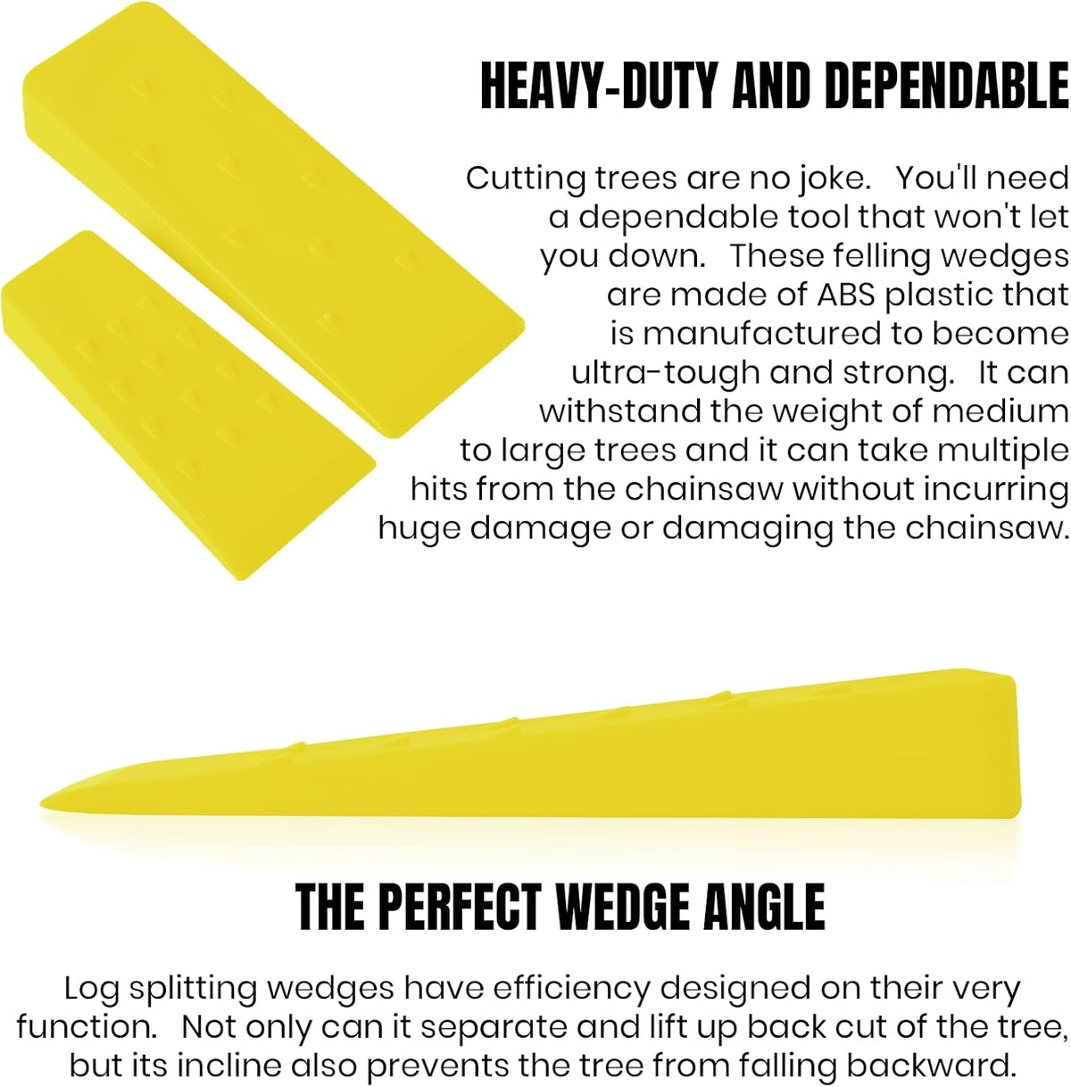 6 Pack Tree Felling Wedges with Spikes for Safe Tree Cutting – 3 Each of 8” and 5.5” Wedges with Storage Bag; 6 Felling Dogs to Guide Trees Stabilize and Safely to Ground for Loggers and Fallers