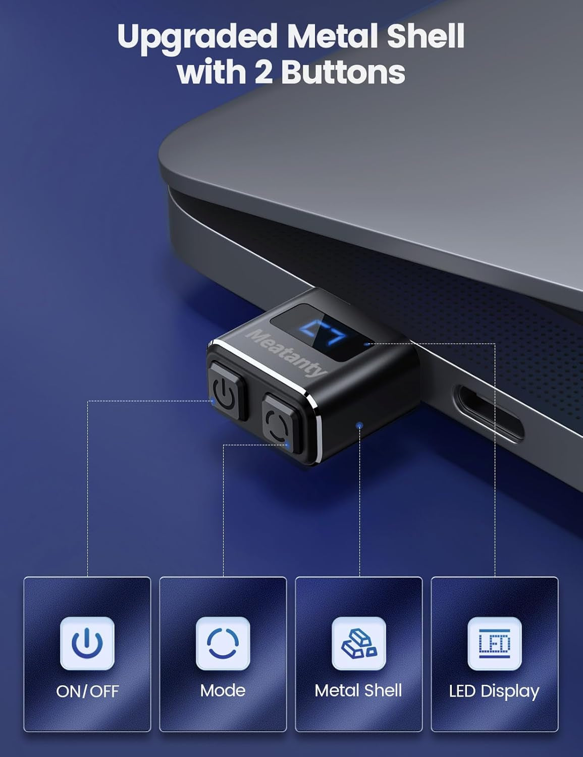 Metal Tiny Mouse Jiggler, USB Mouse Mover Undetectable, Automatic Shaker with Separate Mode and On/Off Buttons, Mouse Moving Device LED Screen, Wiggler Giggler Keep Computer/Pc/Laptop Awake