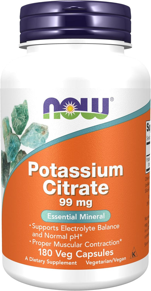 NOW Potassium Citrate 99 Mg,180 Capsules