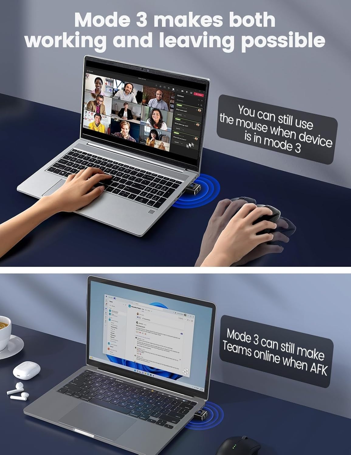 Metal Tiny Mouse Jiggler, USB Mouse Mover Undetectable, Automatic Shaker with Separate Mode and On/Off Buttons, Mouse Moving Device LED Screen, Wiggler Giggler Keep Computer/Pc/Laptop Awake