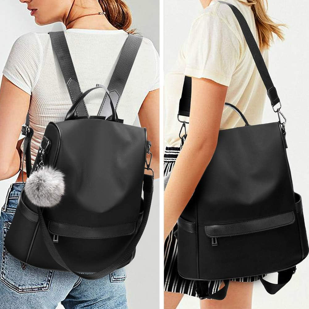 Women Backpack Purse Nylon Anti-Theft Fashion Casual Lightweight Travel Shoulder Bag