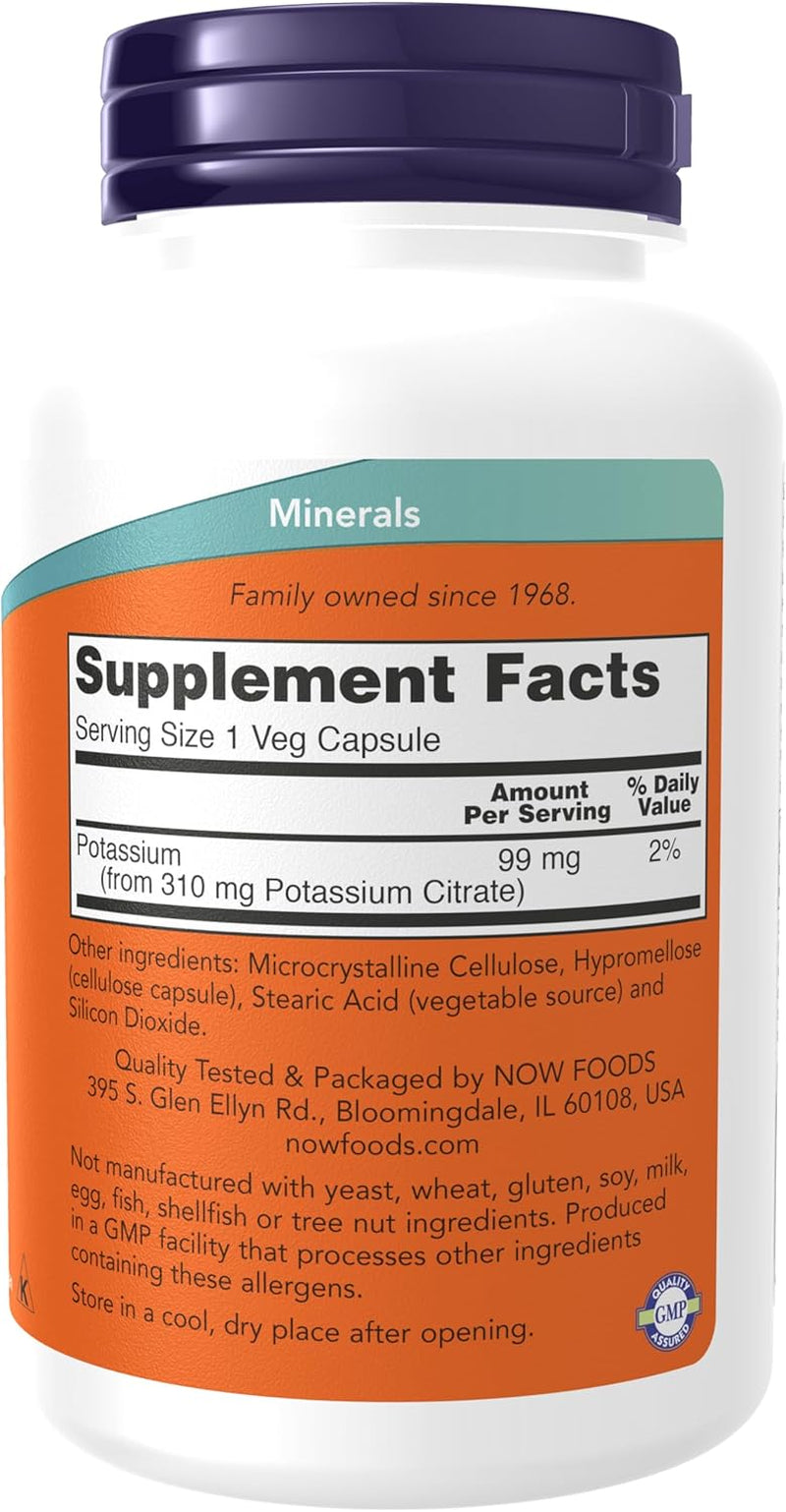 NOW Potassium Citrate 99 Mg,180 Capsules