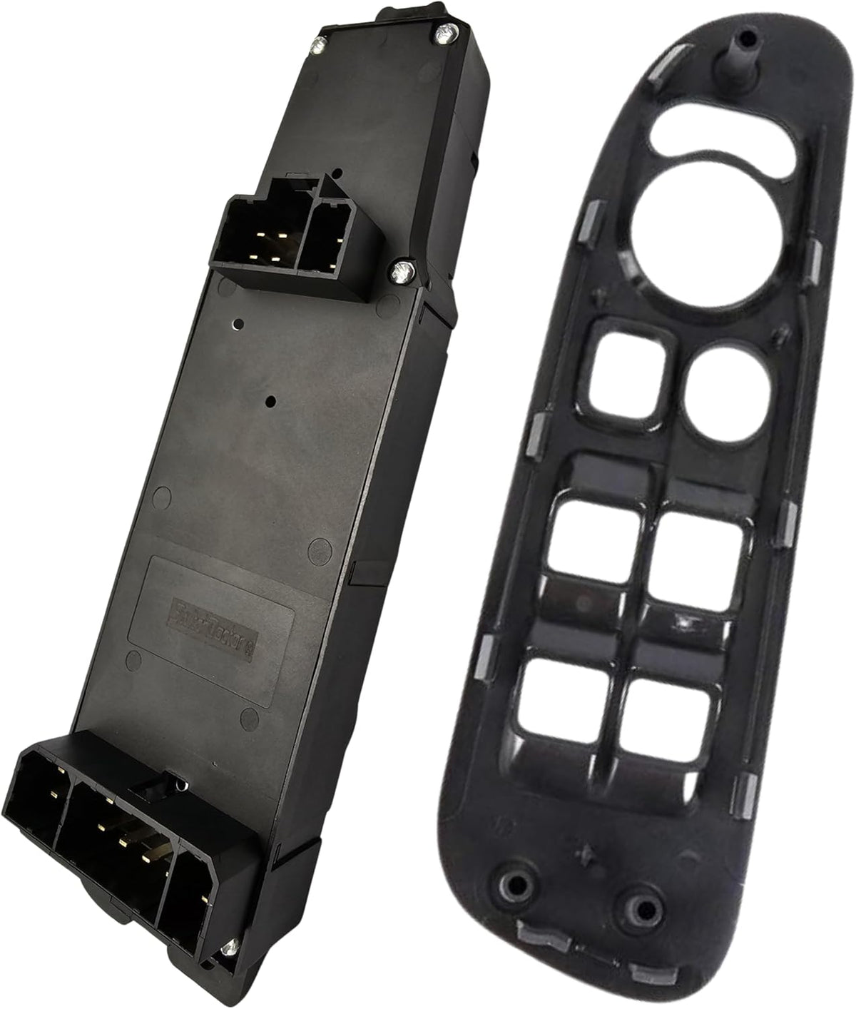 Window Master Switch and Gray Bezel Set for 2002-2008 Dodge Ram 1500 2500 3500 (Quad Cab, Crew, Medium Slate Gray, 68171680AA, 56049805AB, 56049805AA, 56045334AE)