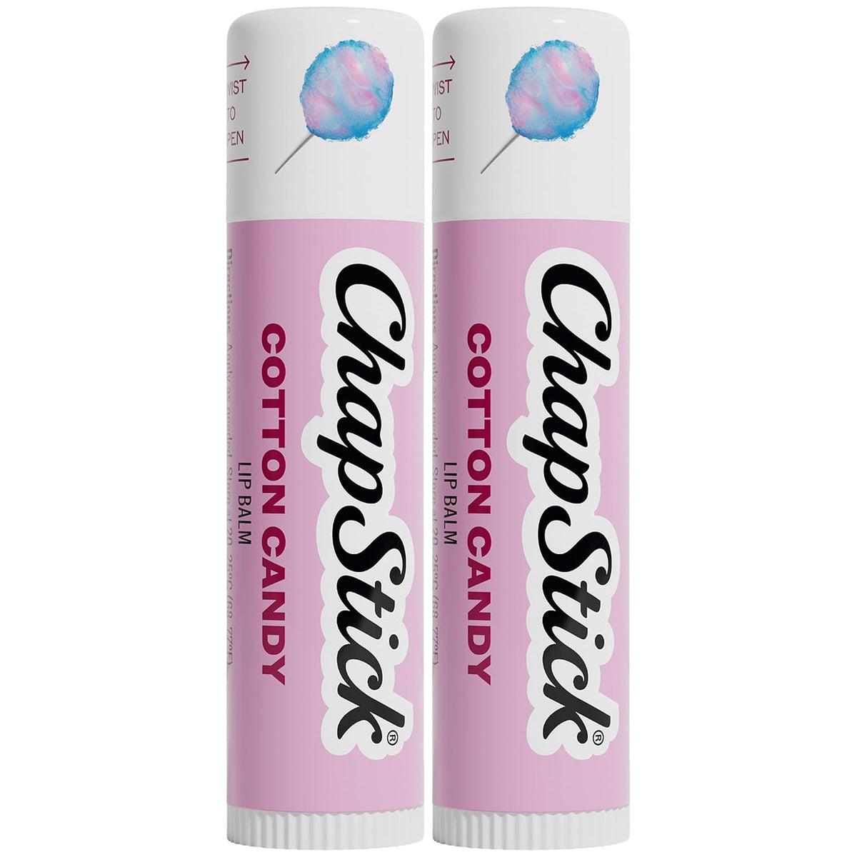 Lip Balm, Hydrating Cotton Candy 2-Pack, 0.15 Oz Ea
