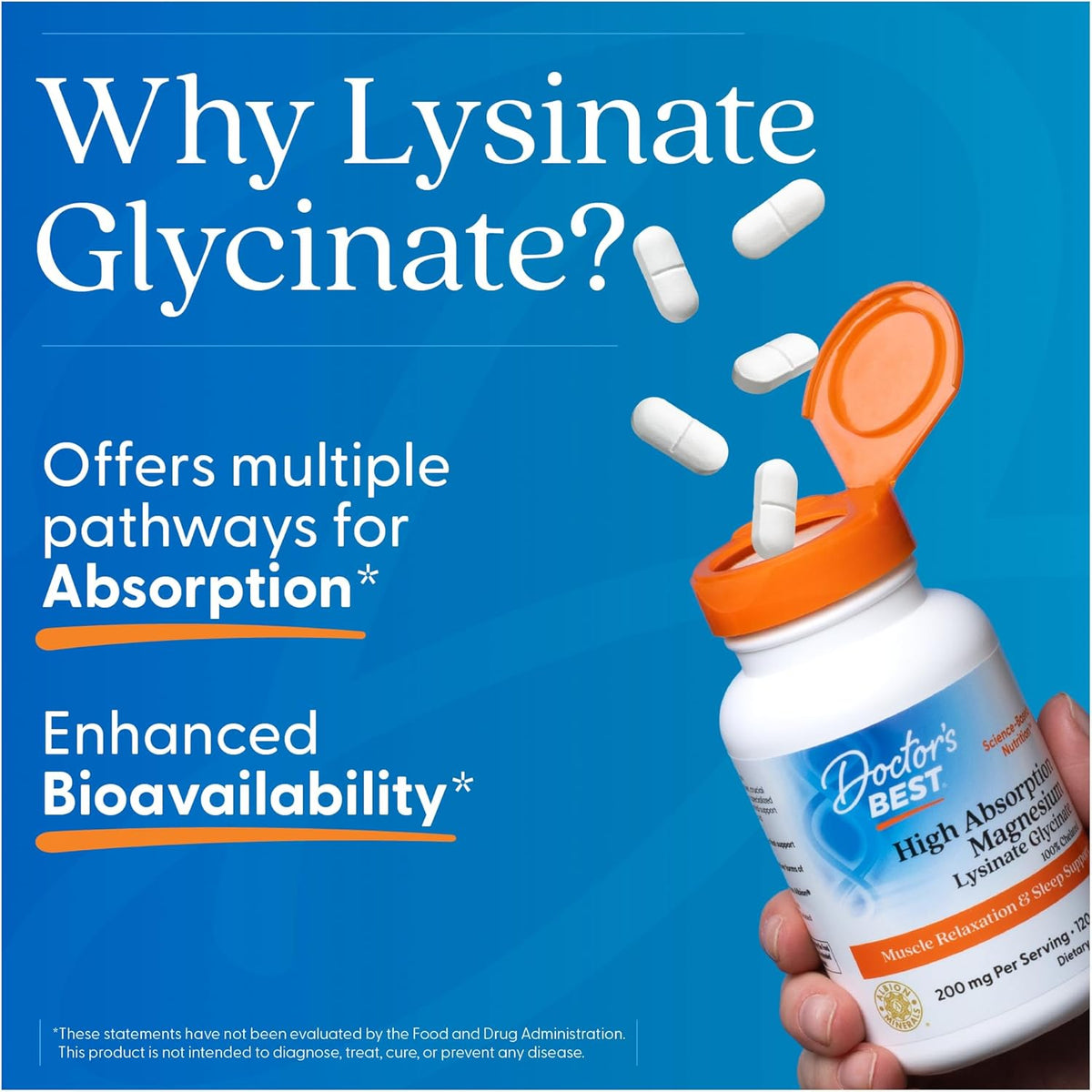 High Absorption Magnesium Glycinate Lysinate, 240 Count