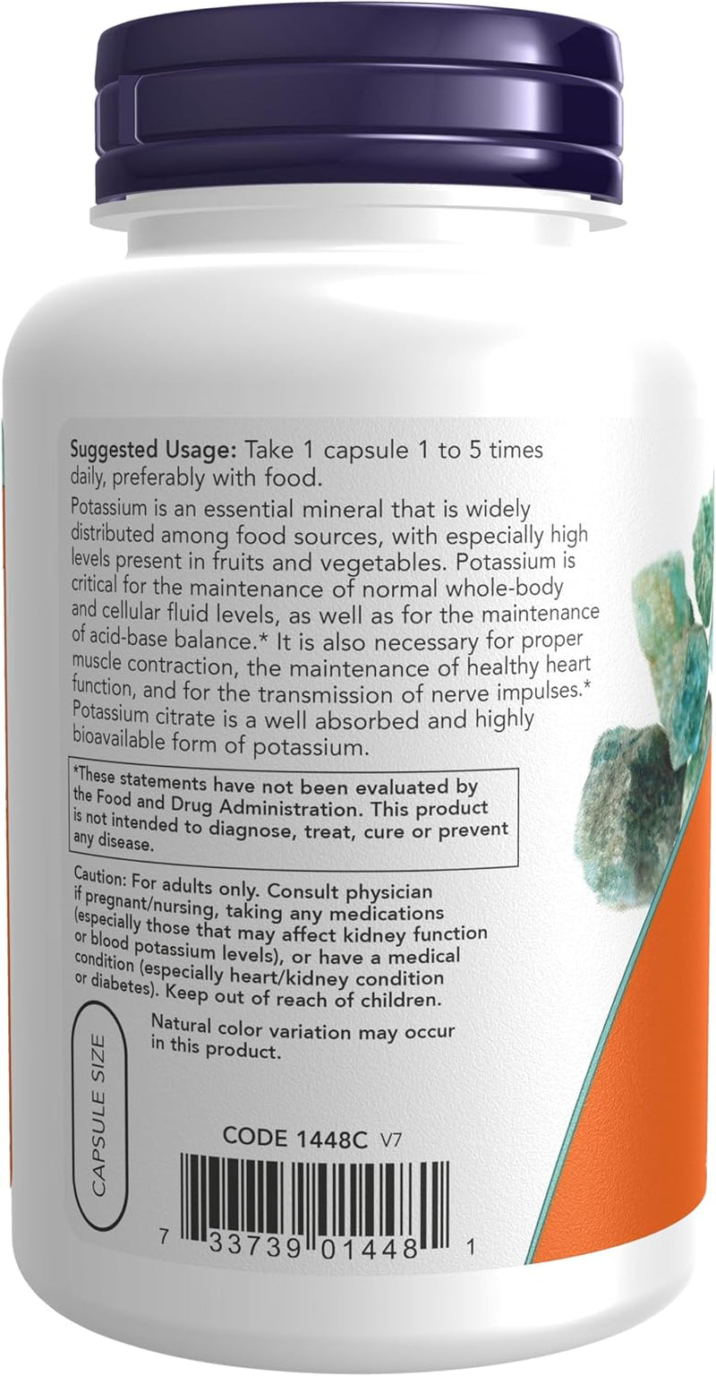 NOW Potassium Citrate 99 Mg,180 Capsules